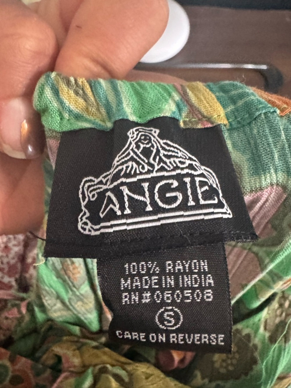Angie Green Floral Mini Dress with Pink & Yellow Accents - Picture 4 of 4